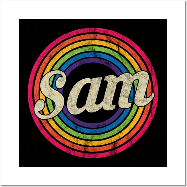 Sam - Retro Rainbow Faded-Style Wall Art by MaydenArt